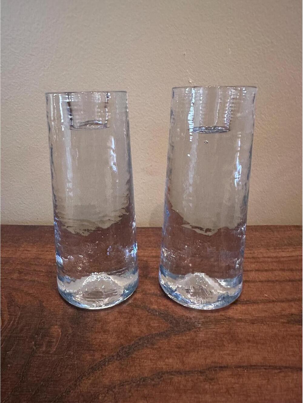 Vintage Pottery Barn Hammered Finish Taper Candlestick Holders Set of 2